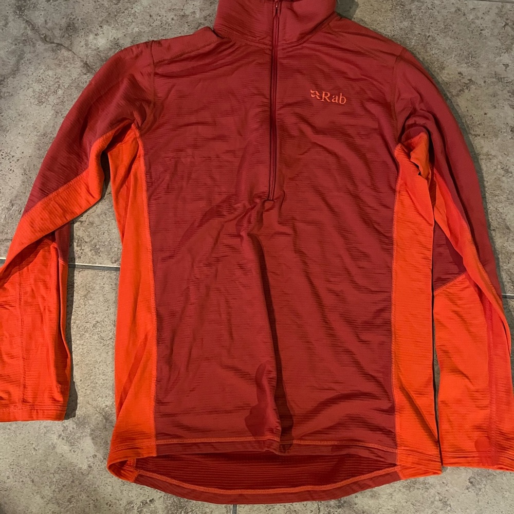 Rab Red and Orange Quarter-Zip Pullover